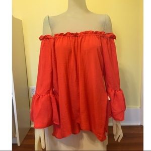Off the Shoulder Blouse with Bell Sleeves